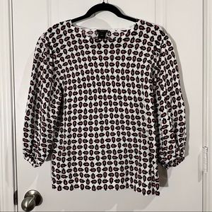 Ann Taylor Factory Patterned Bubble Sleeve Sweater | L | VGUC